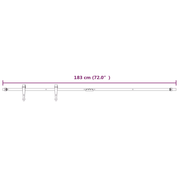 Miniliugukse siinide komplekt kapiuksele, valge pulbervärvitud süsinikteras, 183 cm – 6