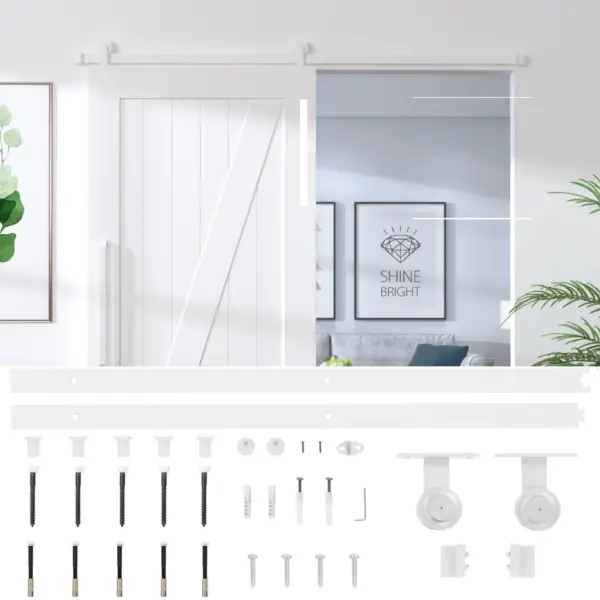 Valge liugukse tarvikute komplekt, 200 cm teras, kuni 100 kg – 6