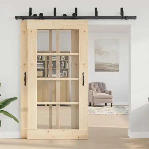 Lükandukse riistvarakomplekt kahele uksele, 213,5 cm, must pulbervärvitud teras – 3