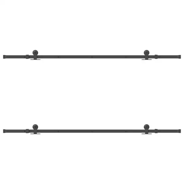 Lükandukse riistvarakomplekt kahele uksele, 213,5 cm, must pulbervärvitud teras – 6