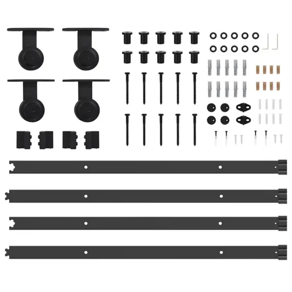 Lükandukse riistvarakomplekt kahele uksele, 213,5 cm, must pulbervärvitud teras – 8