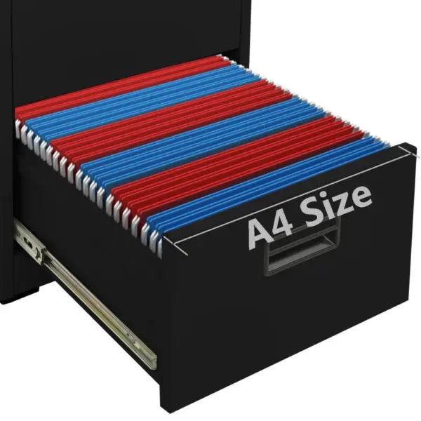 Lukustatav 3-sahtliline terasest failikapp, must, 46 x 62 x 102,5 cm – 10