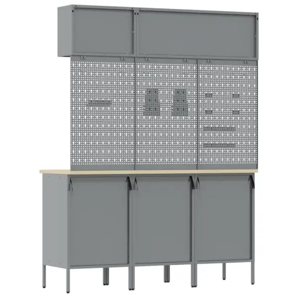 Töökappide komplekt tööriistade hoiustamiseks, lukustatav, 8-osaline, punane, pulberkattega teras ja insenerpuit, 150 x 55 x 200 cm – 10