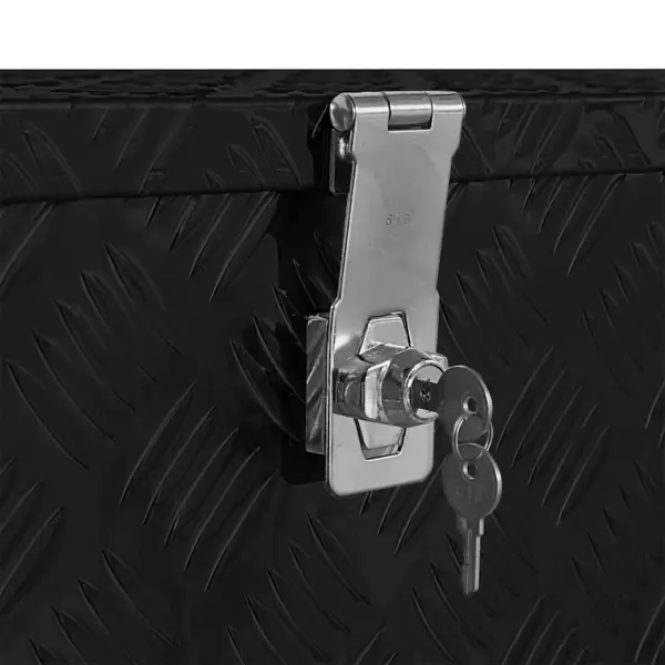 Lukustatav alumiiniumist tööriistakast 80 x 30 x 35 cm, läikiv must – 7