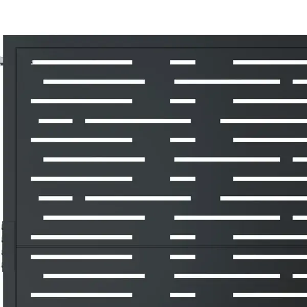 Lukustatav terasest aiavärav laserlõikega, antratsiithall, 100 x 75 cm, kandiline disain - 7