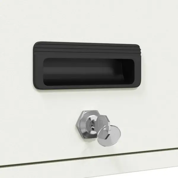 Lukustatav garaaži seinakapp, valge pulbervärvitud teras, 40 x 60 x 53 cm – 11