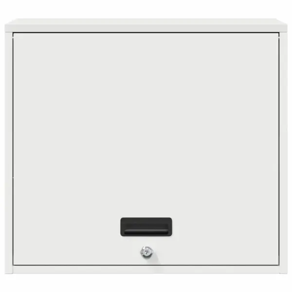 Lukustatav garaaži seinakapp, valge pulbervärvitud teras, 40 x 60 x 53 cm – 6