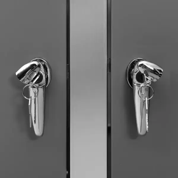 Kahe prügikasti kuur lukustatav, antratsiithall tsingitud teras, roostevaba raam, 138 x 77,5 x 112,5 cm – 11