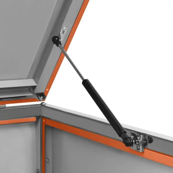 Lukustatav oranž prügikastikuur 1 ratastega prügikastile, tsingitud teraspaneelid, roostevabast terasest raam, 69 x 77,5 x 112,5 cm – 8