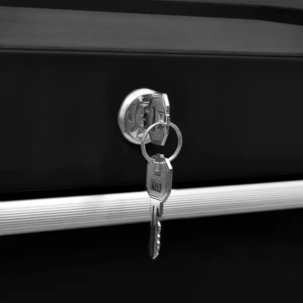 Lukustatav töökoja tööriistakäru 7 sahtliga, must teras, ratastel, 690 x 330 x 772 mm – 5