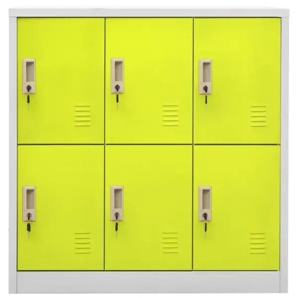 Lukustatavad terasest hoiukapid 5 tk, 6 uksega, helehall ja roheline, 90 x 45 x 92,5 cm - 3