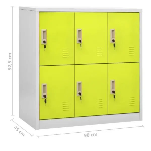 Lukustatavad terasest hoiukapid 5 tk, 6 uksega, helehall ja roheline, 90 x 45 x 92,5 cm - 9