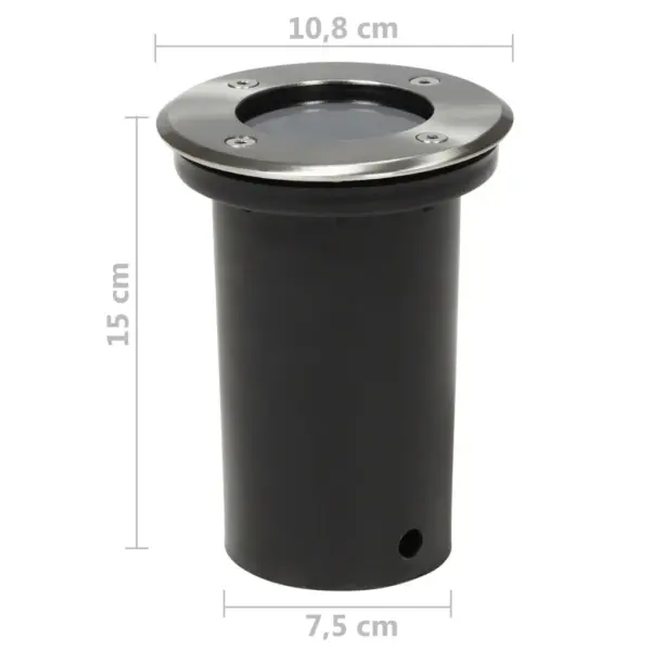 Maasiseseid aiakohtvalgusteid GU10, IP67, hõbedane, roostevaba teras ja karastatud klaas, 12 tk – 5