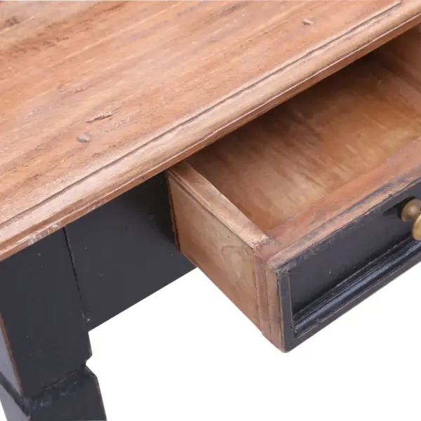 Mahagonipuidust kirjutuslaud sahtlitega, naturaalne ja must, 90 x 50 x 101 cm – 9