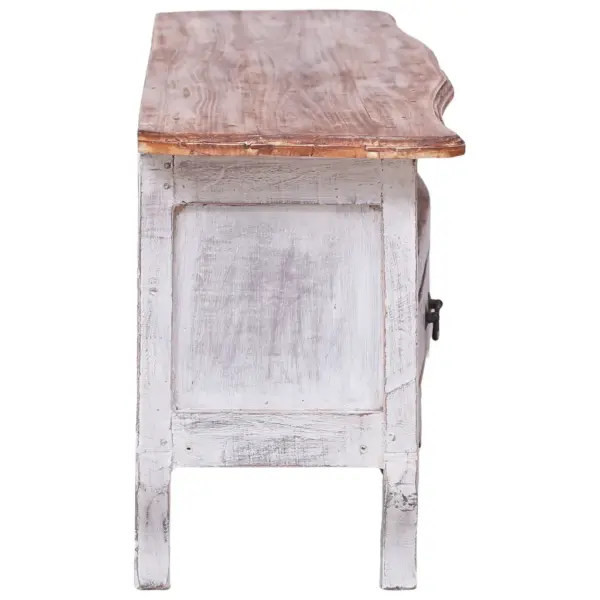 Mahagonipuidust telerialus 1 sahtliga, valge, 120 x 30 x 40 cm – 5