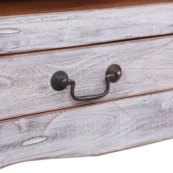 Mahagonipuidust telerialus 1 sahtliga, valge, 120 x 30 x 40 cm – 7