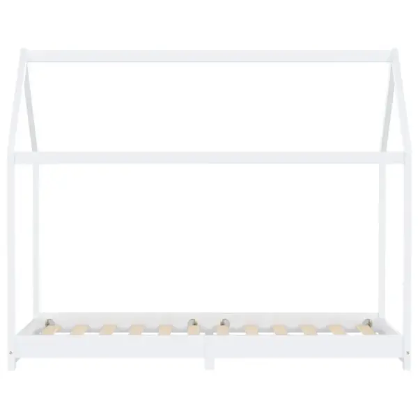 Majakujuline lastevoodi raam, valge männipuit, 90 x 200 cm – 3