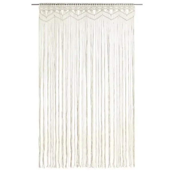 Makrameekardin uksele ja aknale, kreemjasvalge puuvill, 140 x 240 cm – 2