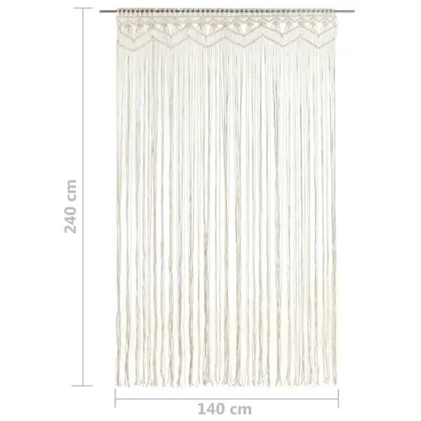 Makrameekardin uksele ja aknale, kreemjasvalge puuvill, 140 x 240 cm – 5