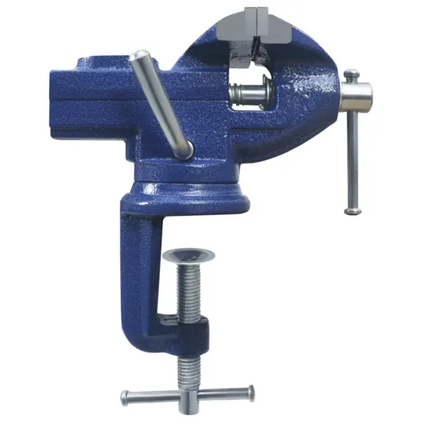 Töölauakruustangid 360° pöörleva alusega, malm, sinine, haaratsi laius 60 mm – 3