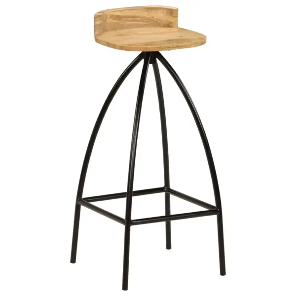 Mangopuidust baaripukid madala seljatoega, 2 tk, musta terasraamiga, 40 x 40 x 82 cm – 11