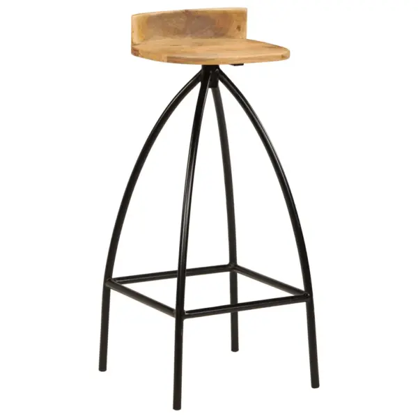 Mangopuidust baaripukid madala seljatoega, 2 tk, musta terasraamiga, 40 x 40 x 82 cm – 12