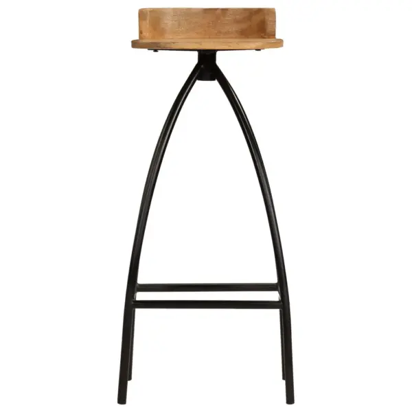 Mangopuidust baaripukid madala seljatoega, 2 tk, musta terasraamiga, 40 x 40 x 82 cm – 3