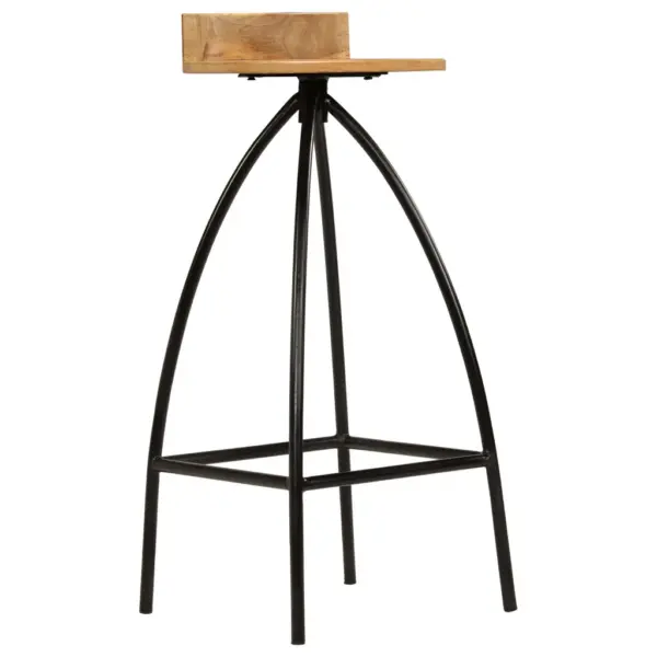 Mangopuidust baaripukid madala seljatoega, 2 tk, musta terasraamiga, 40 x 40 x 82 cm – 4