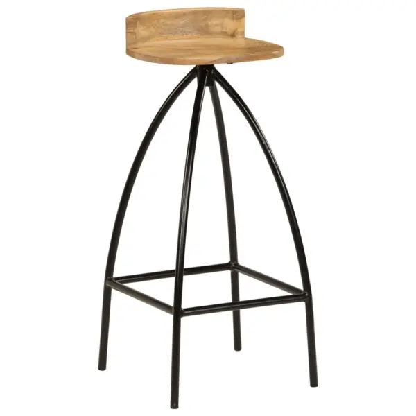 Mangopuidust baaripukid madala seljatoega, 2 tk, musta terasraamiga, 40 x 40 x 82 cm – 10