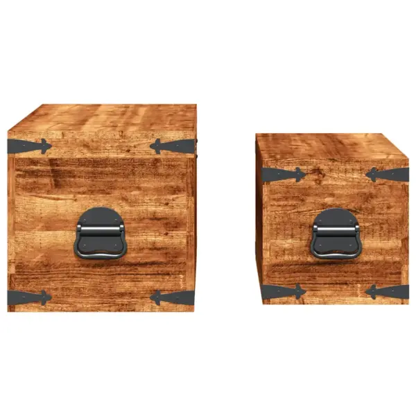 Käsitsi valmistatud mangopuidust hoiukastid, 2 tk, pruun – 7