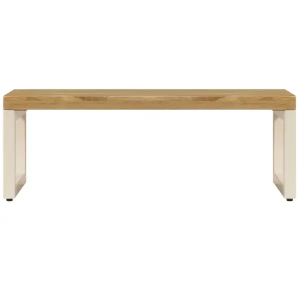 Kohvilaud mangopuidust ja terasest, pruun, 100 x 50 x 35 cm – 3