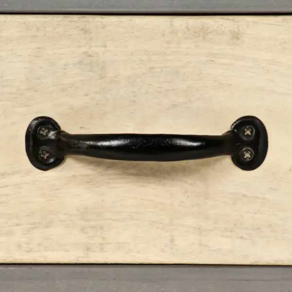 Industriaalstiilis telerikapp mangopuidust ja terasest, mitmevärviline, 120 x 30 x 45 cm – 8