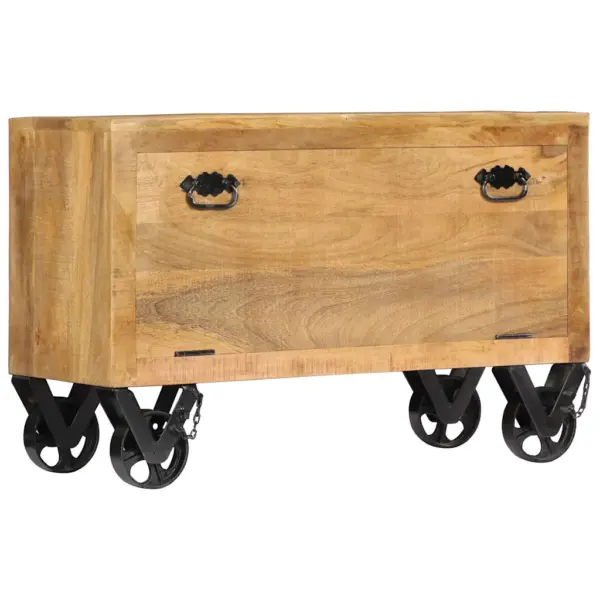 Jalatsikapp mangopuidust ratastega, pruun, 86 x 35 x 50 cm – 13