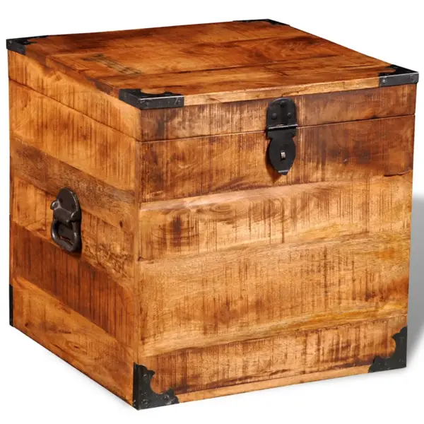 Kandiline hoiukast töötlemata mangopuidust, 46 x 46 x 46 cm – 4