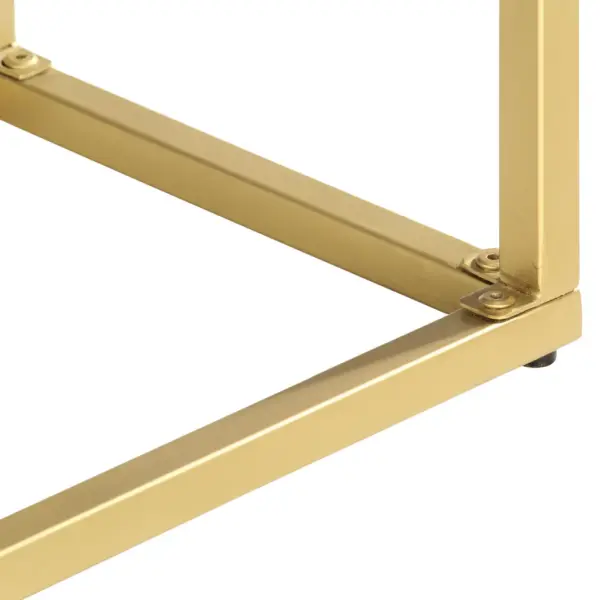 Mangopuidust konsoollaud kuldse terasraamiga, 2 sahtliga, 90 x 30 x 75 cm – 7