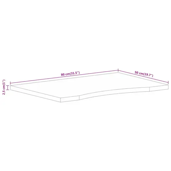 Mangopuidust kumer lauaplaat kirjutuslauale, 80 x 50 x 2,5 cm – 8