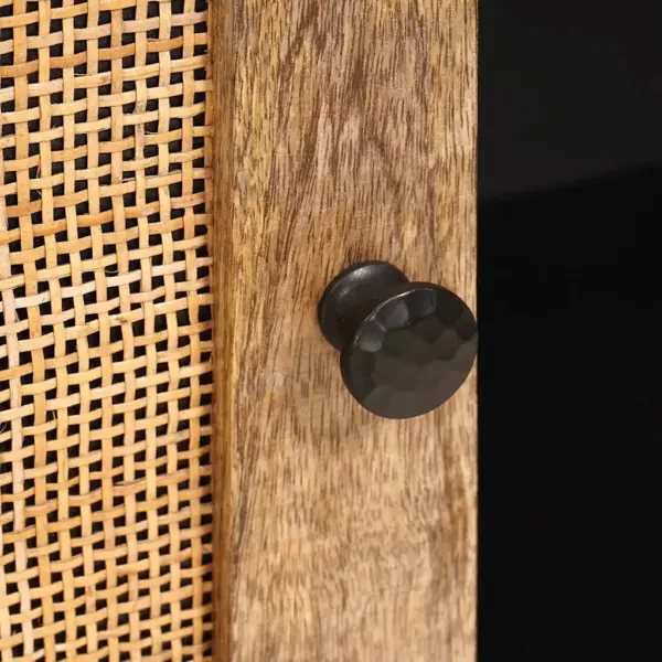 Kummut 2 uksega hoiuruumiga, pruun mangopuit, 80 x 33 x 75 cm – 7