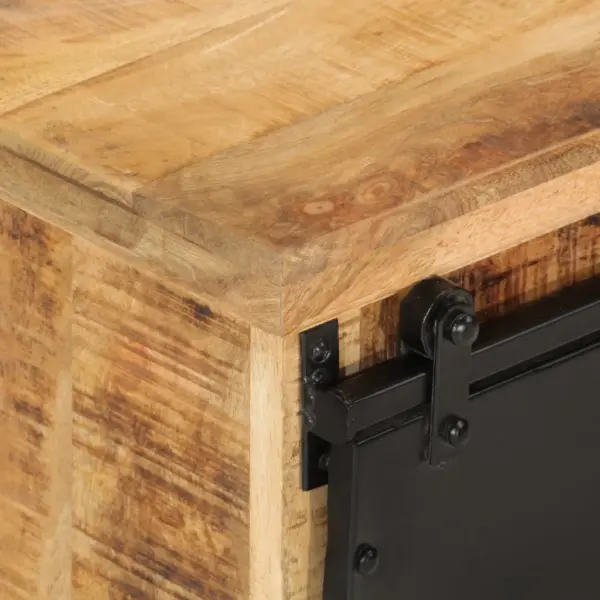 Puhvetkapp sahtlite ja liuguksega, töötlemata mangopuit, 80 x 30 x 55 cm – 6