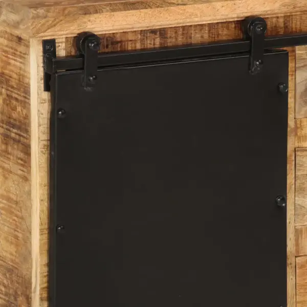 Puhvetkapp sahtlite ja liuguksega, töötlemata mangopuit, 80 x 30 x 55 cm – 8