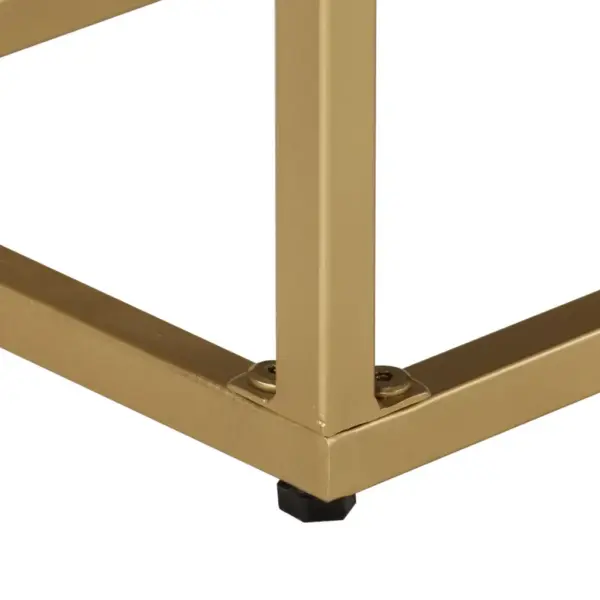 Must-kuldne mangopuidust puhvetkapp metallraamil, 110 x 30 x 75 cm - 7