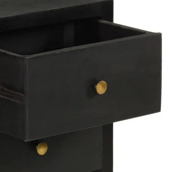Must-kuldne mangopuidust puhvetkapp metallraamil, 110 x 30 x 75 cm - 8