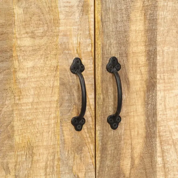 Maalähedane mangopuidust raamaturiiul 2 ukse ja 6 sektsiooniga, 60 x 35 x 180 cm – 6