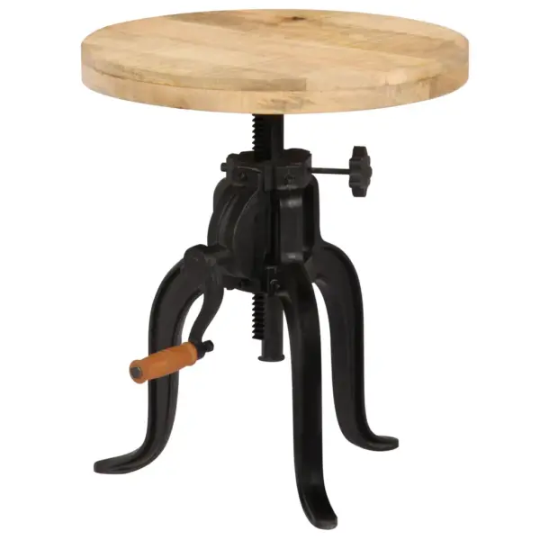 Reguleeritava kõrgusega lisalaud mangopuidust ja malmist, 45 x 45–62 cm – 11