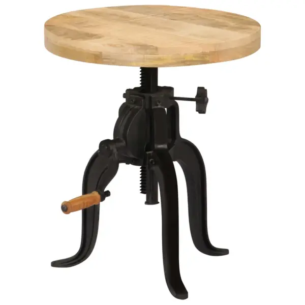 Reguleeritava kõrgusega lisalaud mangopuidust ja malmist, 45 x 45–62 cm – 8