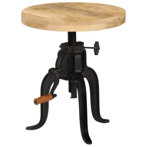 Reguleeritava kõrgusega lisalaud mangopuidust ja malmist, 45 x 45–62 cm – 9