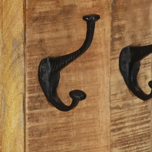 Seinale kinnitatavad mangopuidust riidenagid 4 konksuga, 2 tk, 38 x 100 cm – 7