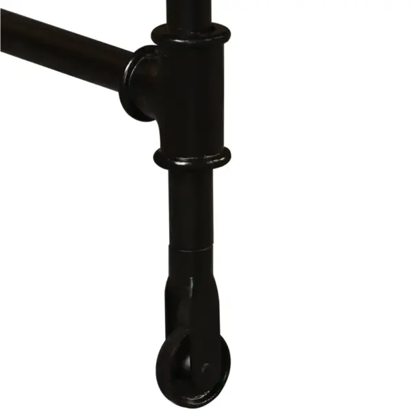 Industriaalstiilis söögilaud töötlemata mangopuidust ratastega, pruun ja must, 240 x 90 cm – 13