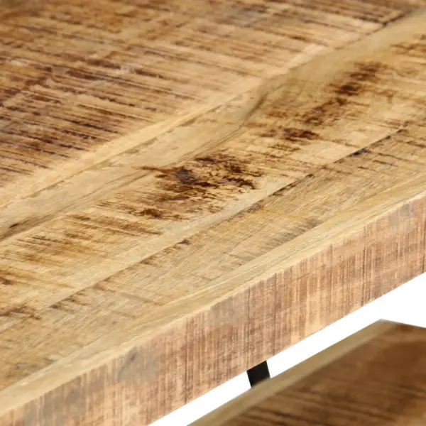 Telerikapp 2 riiuliga, mangopuit ja metallraam, 160 x 40 x 50 cm – 4