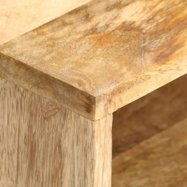 Telerikapp kahe avatud riiuli ja kahe sahtliga, mangopuit, 90 x 30 x 50 cm – 5