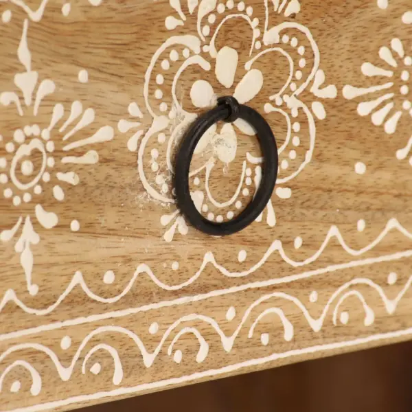 Mangopuidust TV-kapp terasjalgadel, 2 riiuli ja 2 sahtliga, 120 x 30 x 40 cm – 7